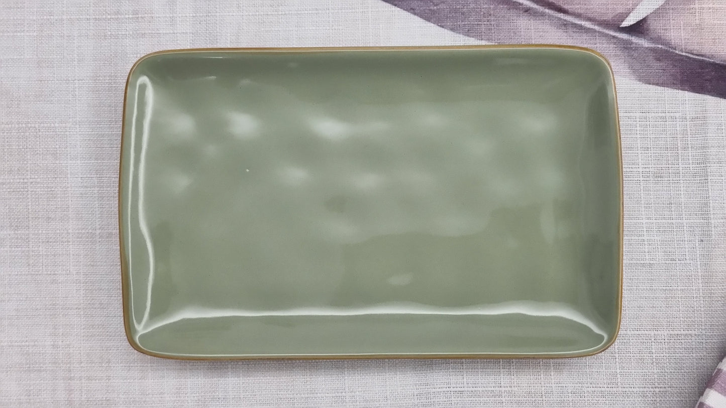 VASSOIO RETTANGOLARE VERDE OLIVA Rose&Tulipani
