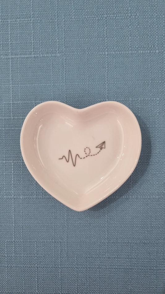 SET 2 PIATTINI CUORE diametro 7,5 cm La Porcellana Bianca