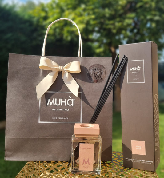 MUHA' Profumatore ambiente bastoncini 100ml AMBRA ANTICA