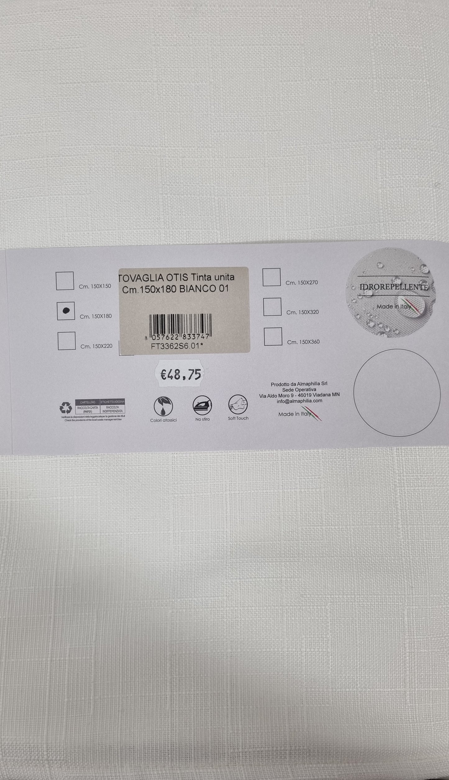 TOVAGLIA OTIS 150X180 (6 POSTI) Casa Anversa