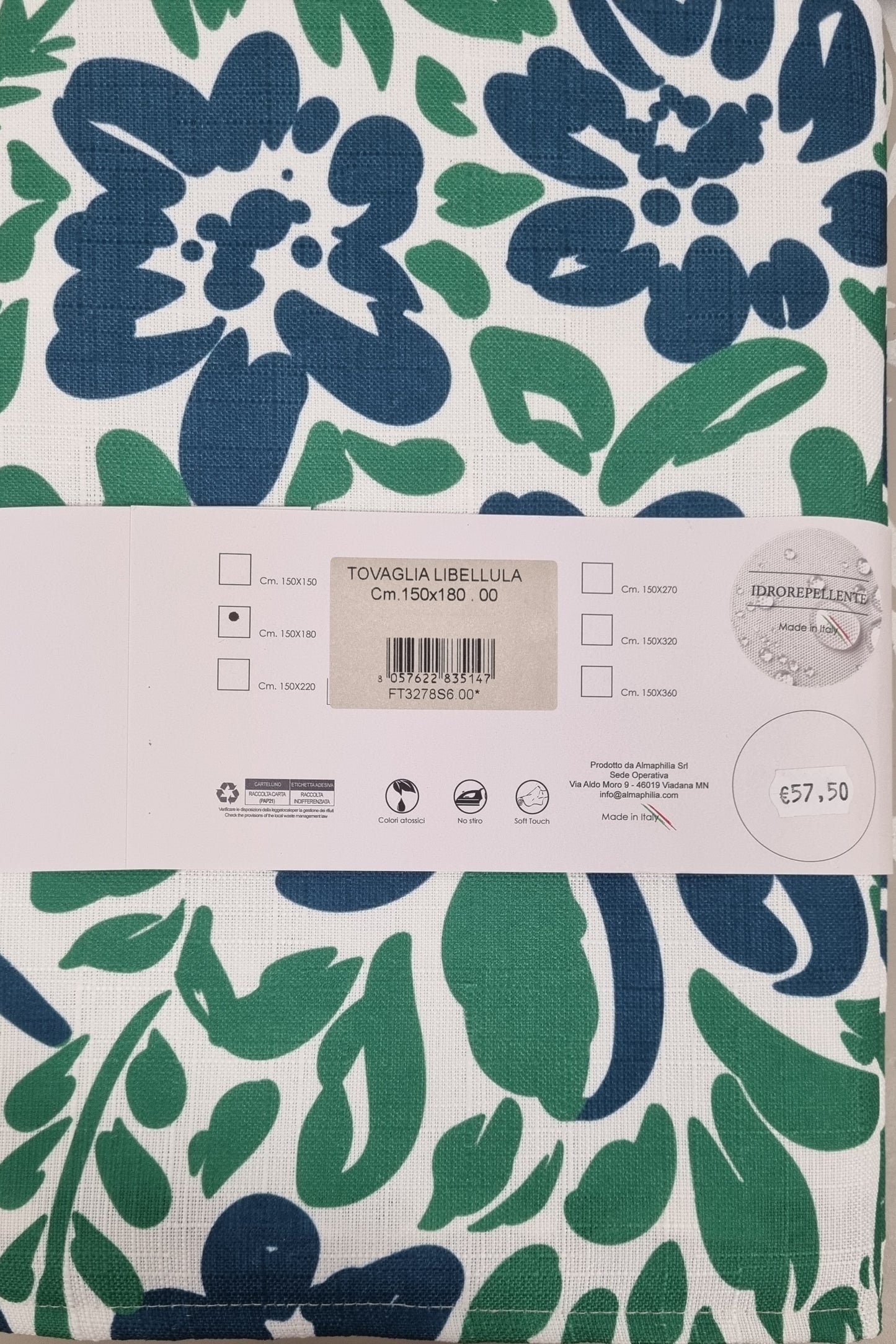 TOVAGLIA IDROREPELLENTE LIBELLULA 150X180 (6 POSTI) Casa Anversa