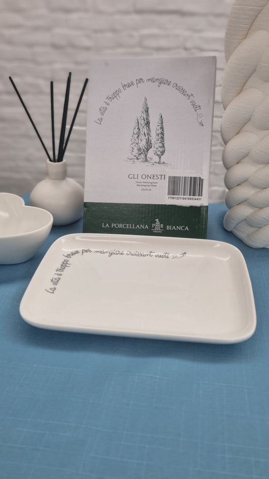 PIATTO RETTANGOLARE 22X15 LA PORCELLANA BIANCA