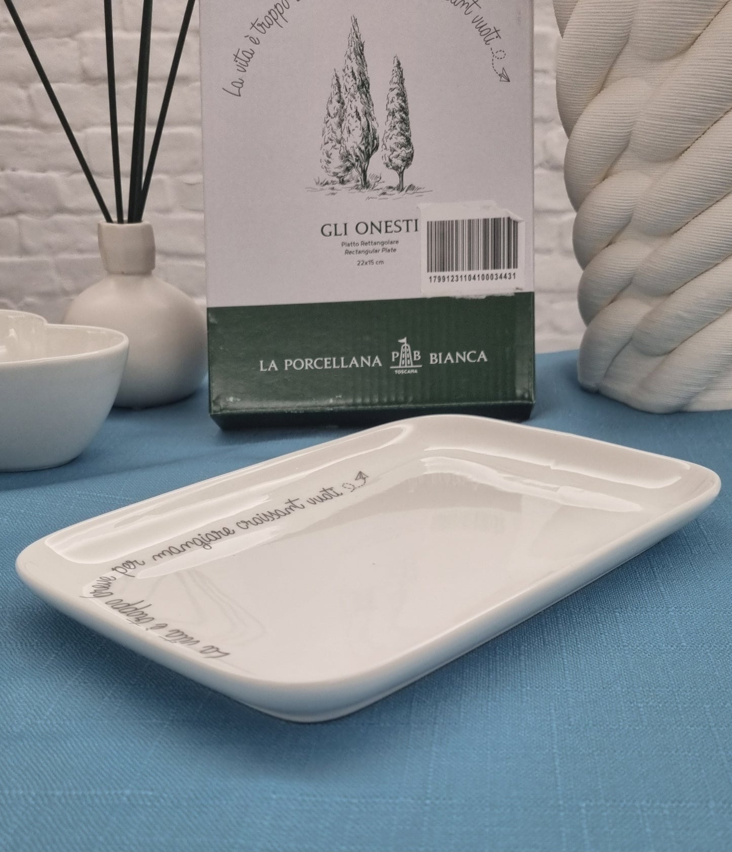 PIATTO RETTANGOLARE 22X15 LA PORCELLANA BIANCA