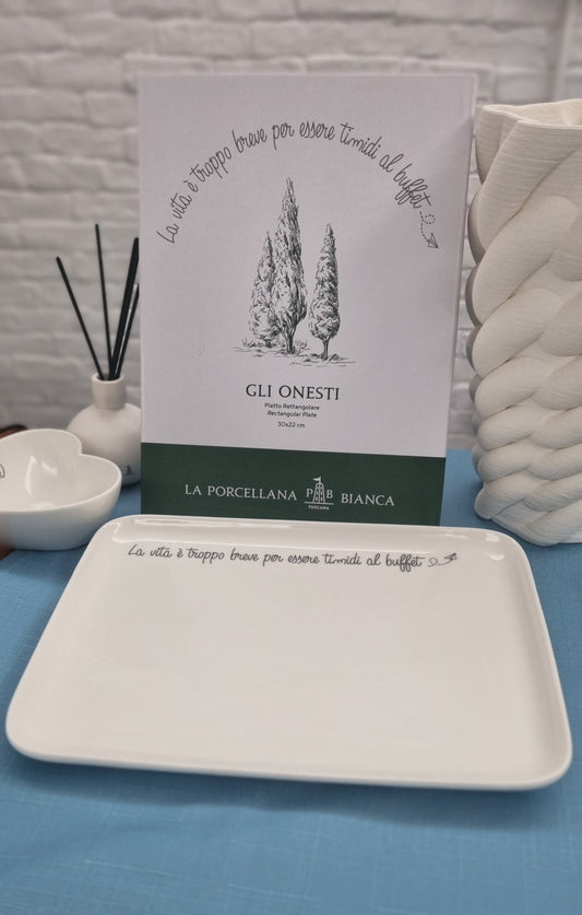 PIATTO RETTANGOLARE 30X22 LA PORCELLANA BIANCA